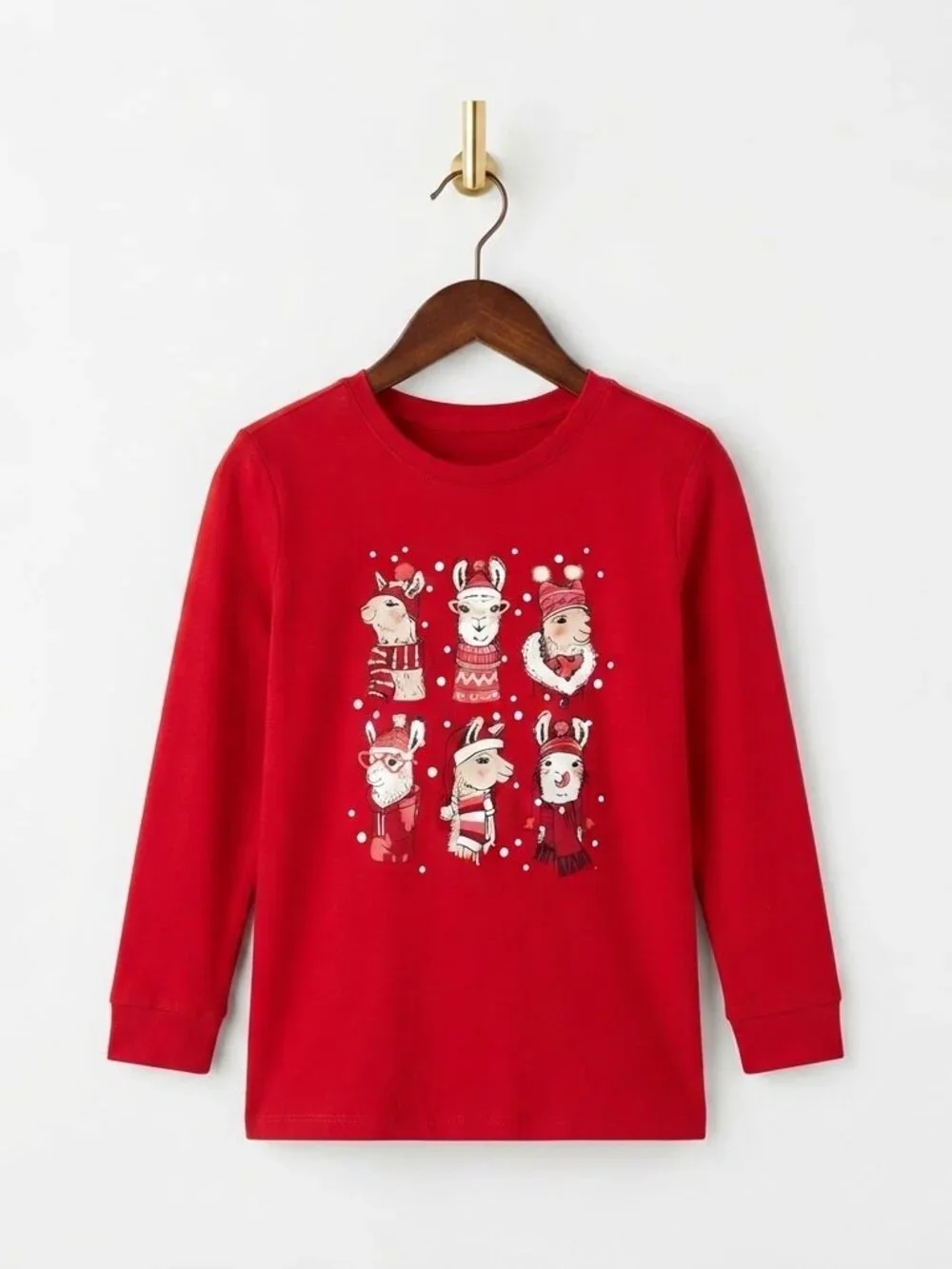 Baby Gap Sleep Shirt Size 3 Years Red Christmas Llama Graphic Winter Pajamas